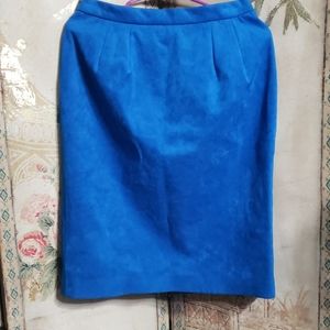Womens Blue  Suede Skirt